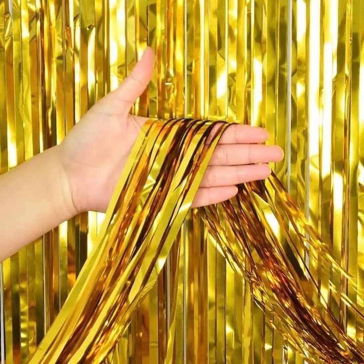 Pack of 2 Back Foil Curtains For Parties and Decoration
