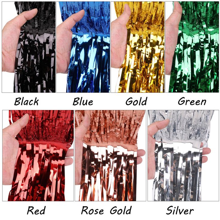 Pack of 2 Back Foil Curtains For Parties and Decoration
