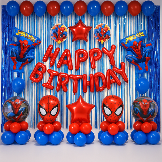 Spiderman Happy Birthday Decoration Theme