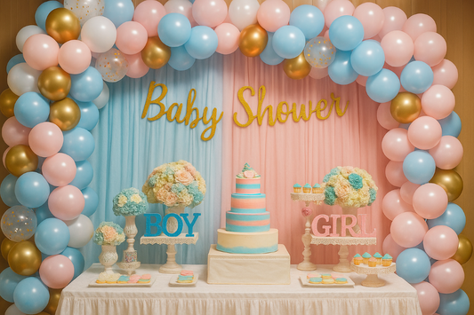 Baby Shower Decoration Theme Set includes Net Curtains