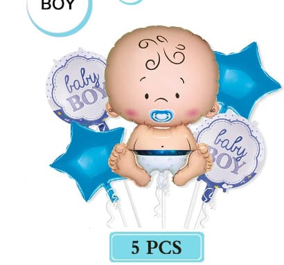 5 Pcs Baby Boy Theme For Baby Shower Decoration